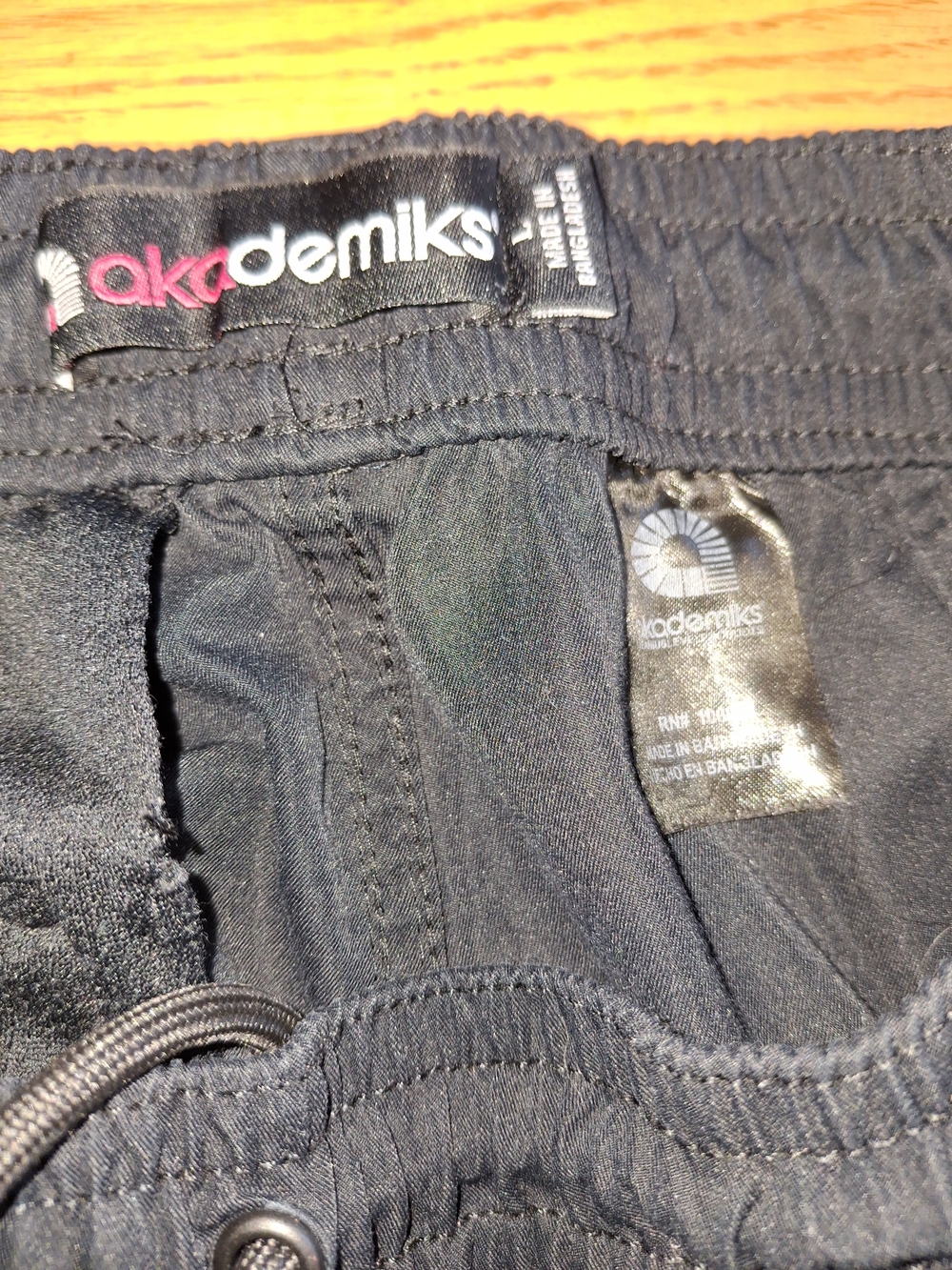 Akademiks Black Drawstring Paints Young Mens Nylon Tech Solid Cargo Joggers